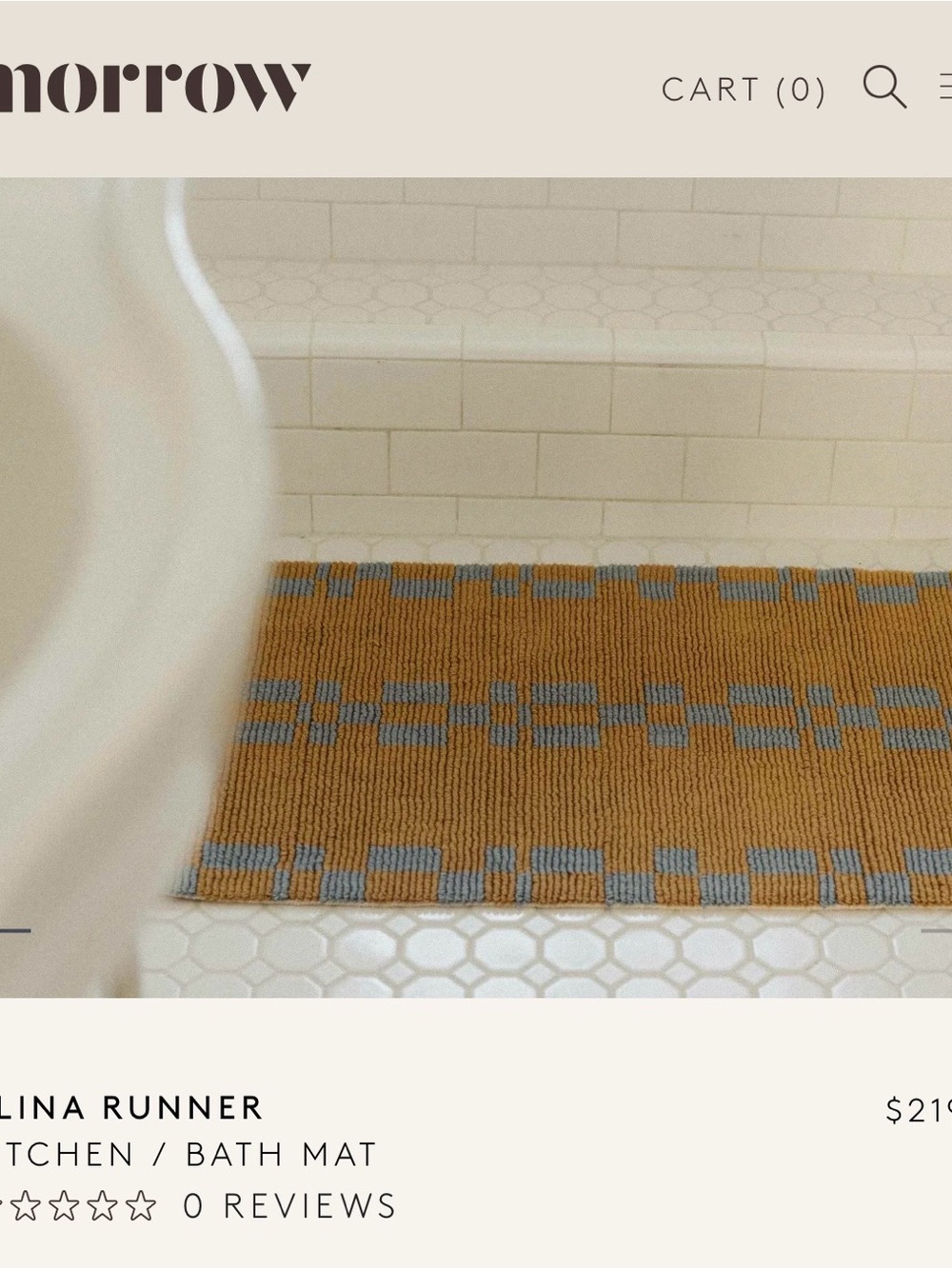 Morrow Softgoods Alina Runner Bath Mat in Azul / Camel - Picture 1 of 4
